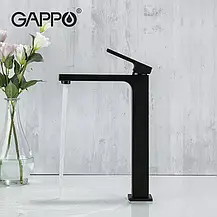 Змішувач для умивальника високий GAPPO G1017-62, чорний, фото 2