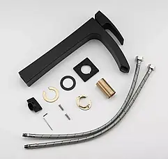 Змішувач для умивальника високий GAPPO G1007-16, чорний, фото 3