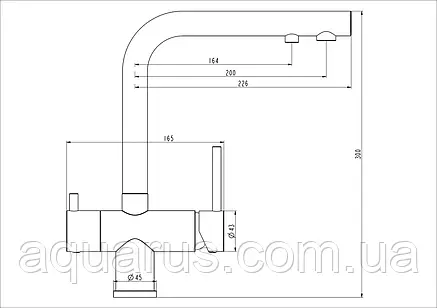 Змішувач для кухні на дві води GAPPO G43752 під фільтр, хром, фото 2