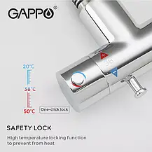 Вбудований гігієнічний душ з термостатом GAPPO G7290, хром, фото 3