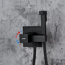 Вбудований гігієнічний душ із термостатом GAPPO G7207-60, чорний, фото 3