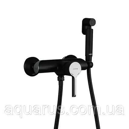 Змішувач для душу з гігієнічною лійкою GAPPO G2003-6, чорний/хром, фото 1