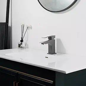 Змішувач для умивальника GAPPO G1007-91, збройова сталь, фото 2