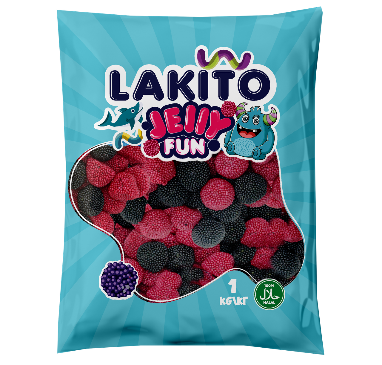 Желейні цукерки Ожина 1 кг TM Lakito Бельгія
