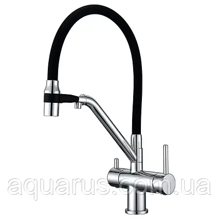 Змішувач для кухні з підключенням фільтра GAPPO G4398-80, хром, фото 1