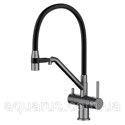 Змішувач для кухні з підключенням фільтра GAPPO G4398-89, збройова сталь, фото 1