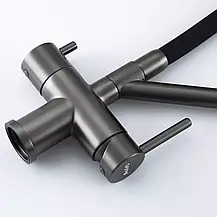 Змішувач для кухні з підключенням фільтра GAPPO G4398-89, збройова сталь, фото 4