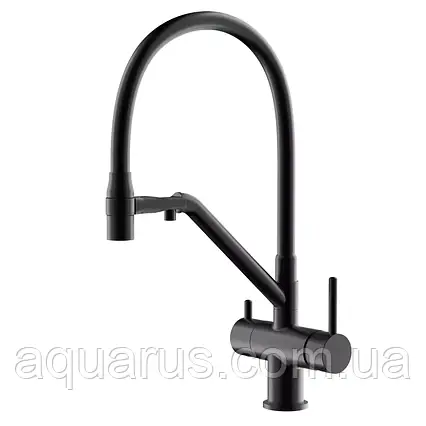 Змішувач для кухні з підключенням фільтра GAPPO G4398-86, чорний, фото 1