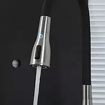 Змішувач для кухні GAPPO G4399-65 із підключенням фільтра питної води, сатин/чорний, фото 5