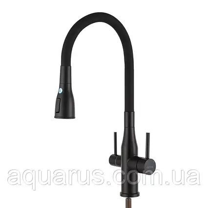 Змішувач для кухні GAPPO G4399-66 із підключенням фільтра питної води, чорний, фото 1