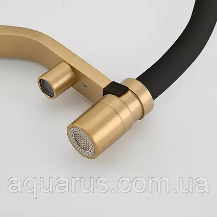 Змішувач для кухні під осмос GAPPO G4395-63 з гнучким виливом, золото, фото 1