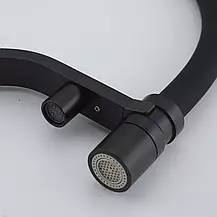 Змішувач для кухні під осмос GAPPO G4395-66 з гнучким виливом, чорний, фото 2