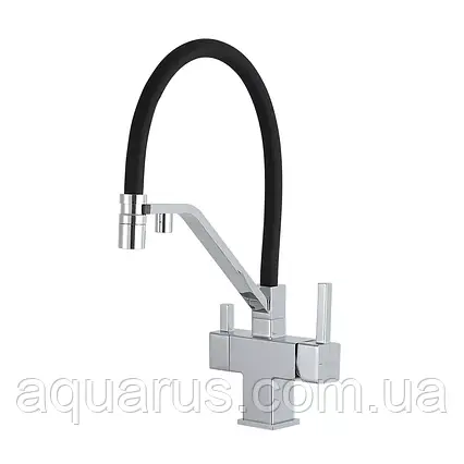 Змішувач для кухні під осмос GAPPO G4395-60 з гнучким виливом, хром, фото 1