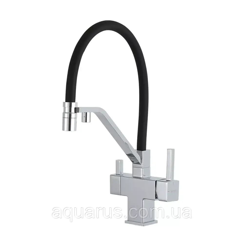 Змішувач для кухні під осмос GAPPO G4395-60 з гнучким виливом, хром