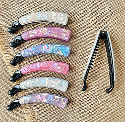 Шпилька банан для волосся пластік оптом 10 см 12 шт/уп КОЛЬОРОВІ