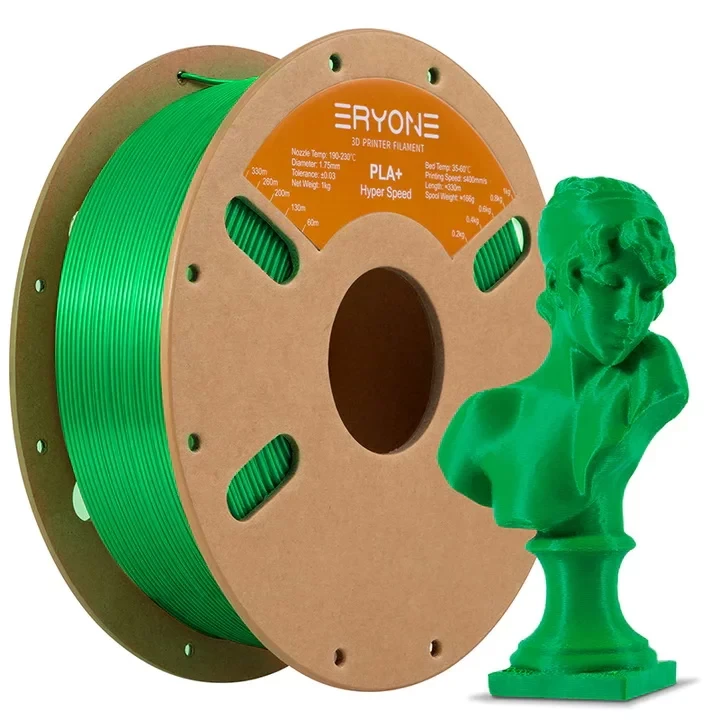 Високошвидкісний пластик для 3Д друку ERYONE Hyper Speed PLA+ Green 1кг/1,75 мм 200°C-220°C