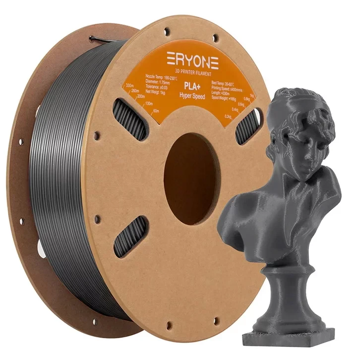 Високошвидкісний пластик для 3Д друку ERYONE Hyper Speed PLA+ Grey 1кг/1,75 мм 200°C-220°C