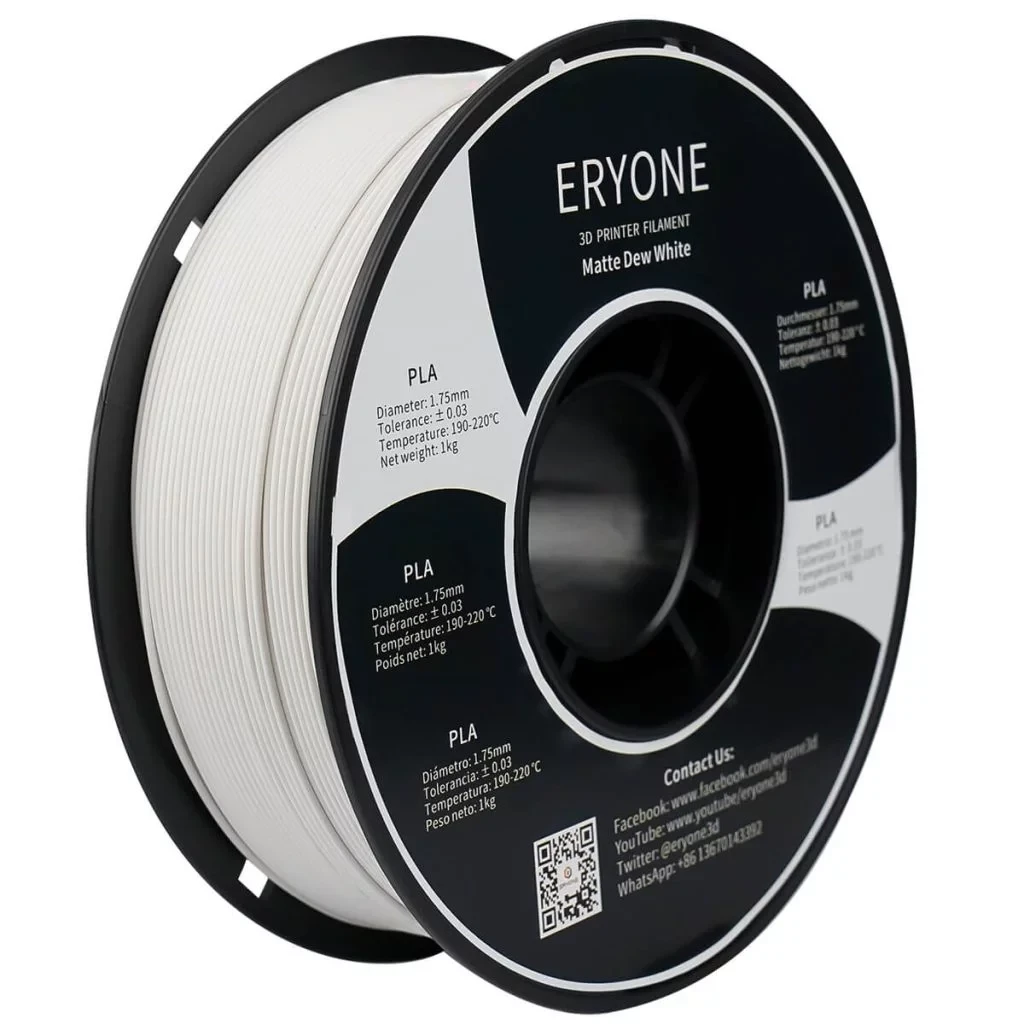 Матовий пластик для 3Д друку ERYONE Matte PLA White 1кг/1,75 мм 200°C-220°C
