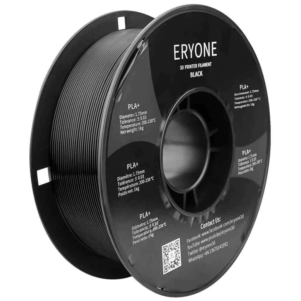 Екологічно Чистий Пластик для 3Д друку ERYONE PLA+ / PLA Pro Black 1кг/1,75 мм 200°C-220°C