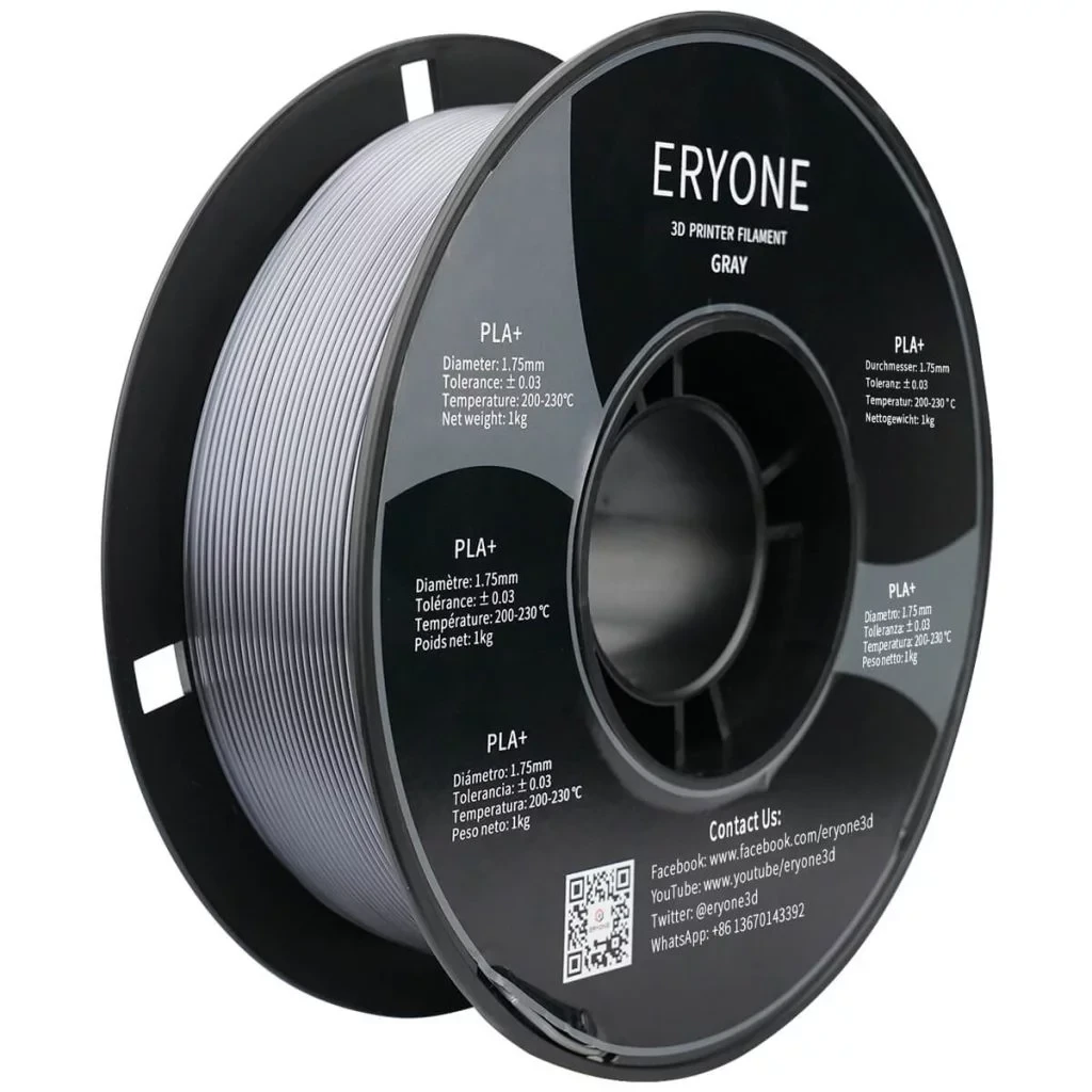 Екологічно Чистий Пластик для 3Д друку ERYONE PLA+ / PLA Pro Grey 1кг/1,75 мм 200°C-220°C