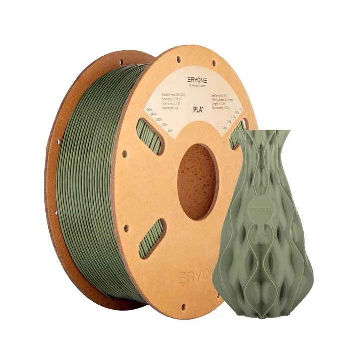 Екологічно Чистий Пластик для 3Д друку ERYONE PLA+ / PLA Pro Olive Green 1кг/1,75 мм 200°C-220°C, фото 1