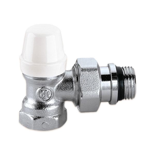 Кран радіаторний відсікаючий Caleffi DN 1/2" кутовий (матовий хром) 431402, фото 1