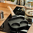 Сковорода квадратна порційна на 3 секції з антипригарним покриттям чорна Lugi, фото 7