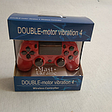 Бездротовий bluetooth джойстик DOUBLE motor vibration 4 для Sony PS4 -DS-2312-Red, фото 6