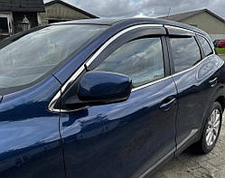 Вітровики з хромом (4 шт., Sunplex Chrome) для Renault Kadjar