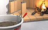 Розчин Mira 6920 Fireplace Mortar для кладки камінів печей барбекю з вогнетривкої шамотної цегли мішок 6 кг, фото 2