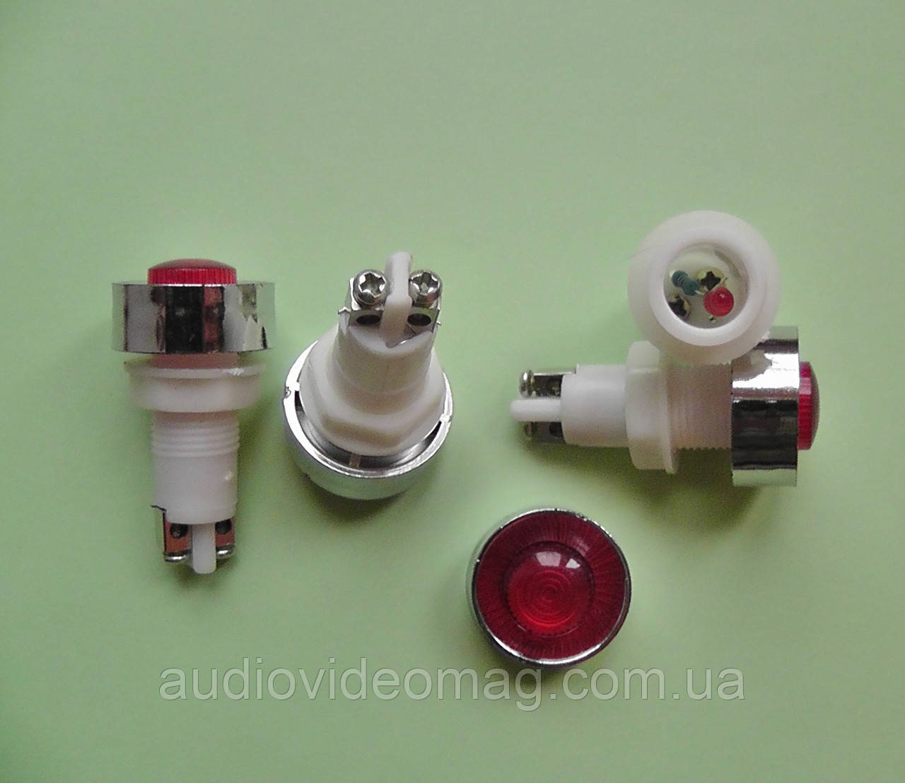 Сигнальна арматура (індикатор) 220V, на панель, червоний, фото 1