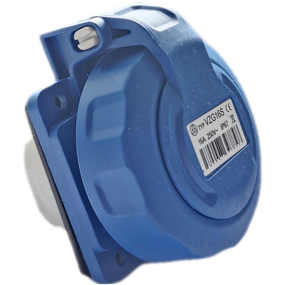 Розетка вбудована SEZ VZ (IP67), 16A, 230В, 2 полюси (schuco), фото 1