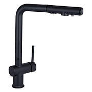Змішувач для кухні Qtap Rozcesti з висувним виливом з під'єднанням для питної води QTROZ367BLM45943 Black Matt