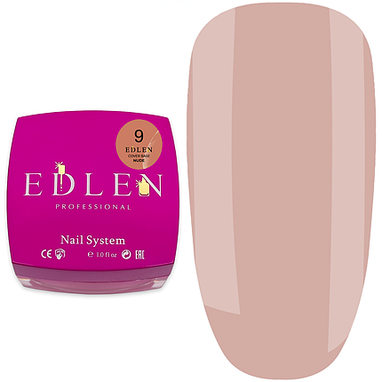 Каучукова база EDLEN Professional Cover Base Nude №9, 30 мл бежева, фото 1