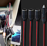 Розгалужувач автомобільний прикурювач-трійник YANTU 3 в 1 12-24 вольти 15А від прикурювача, фото 5