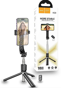 Селфі монопод з функцією підставки Hoco K20 / підходить для фото та стриму / (black)