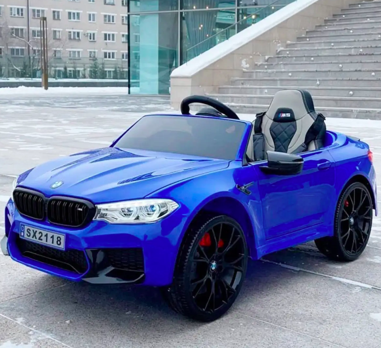 Дитячий електромобіль на акумуляторі BMW M5 з пультом радіокерування для дітей 3-8 років синій