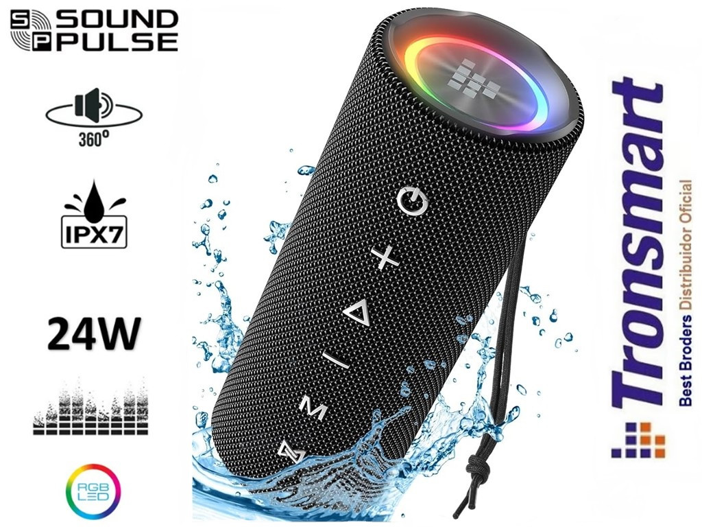 Колонка Tronsmart Mirtune C2 (24W, RGB, 3600mAh, 3D Deep Bass, USB-C, AUX, SD, IPX7, BT5.3, TWS, 360 Surround)
