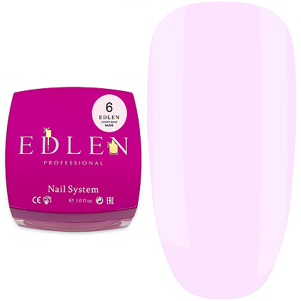 Каучукова база EDLEN Professional Cover Base Nude №6, 30 мл молочно-лілова, фото 1