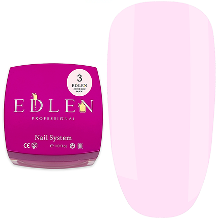 Каучукова база EDLEN Professional Cover Base Nude №3, 30 мл пудрово рожева, фото 1