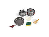 Комплект анодованого алюмінієвого посуду 3 в 1 для походів та кемпінгу на 5 осіб, фото 6
