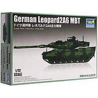 Leopard 2A6 MBT. Збірна модель німецького танка в масштабі 1/72. TRUMPETER 07191