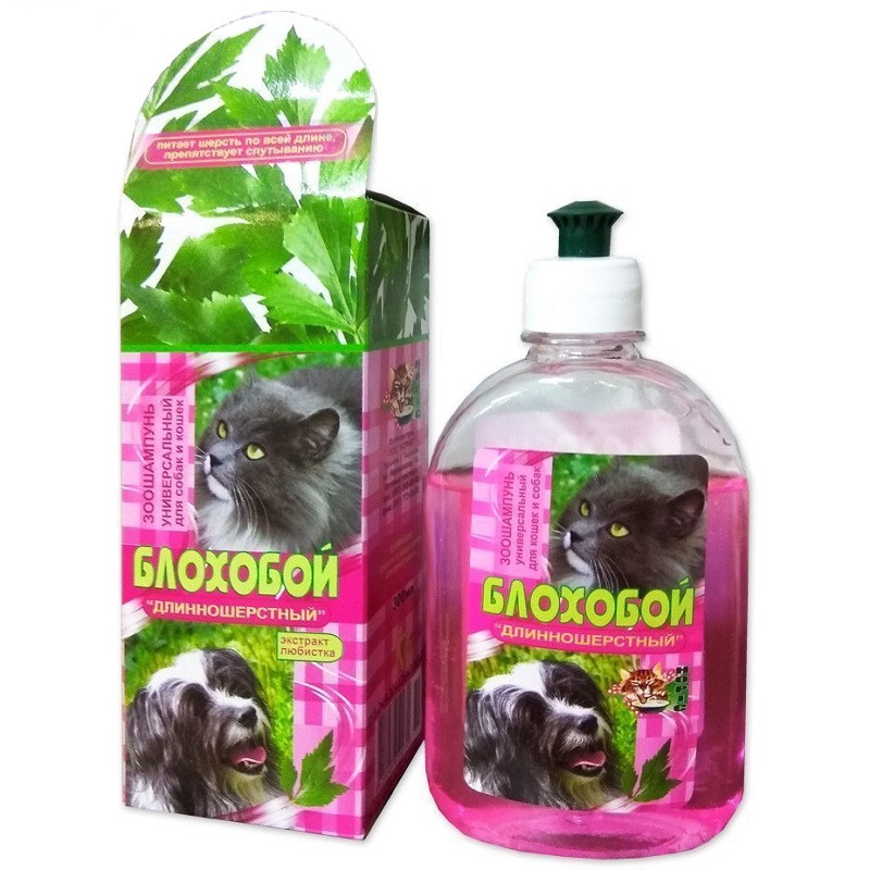Шампунь для собак і котів Блохобій Довгошерсті протипаразитарний з екстрактом любистку 25 мл Норис, фото 1