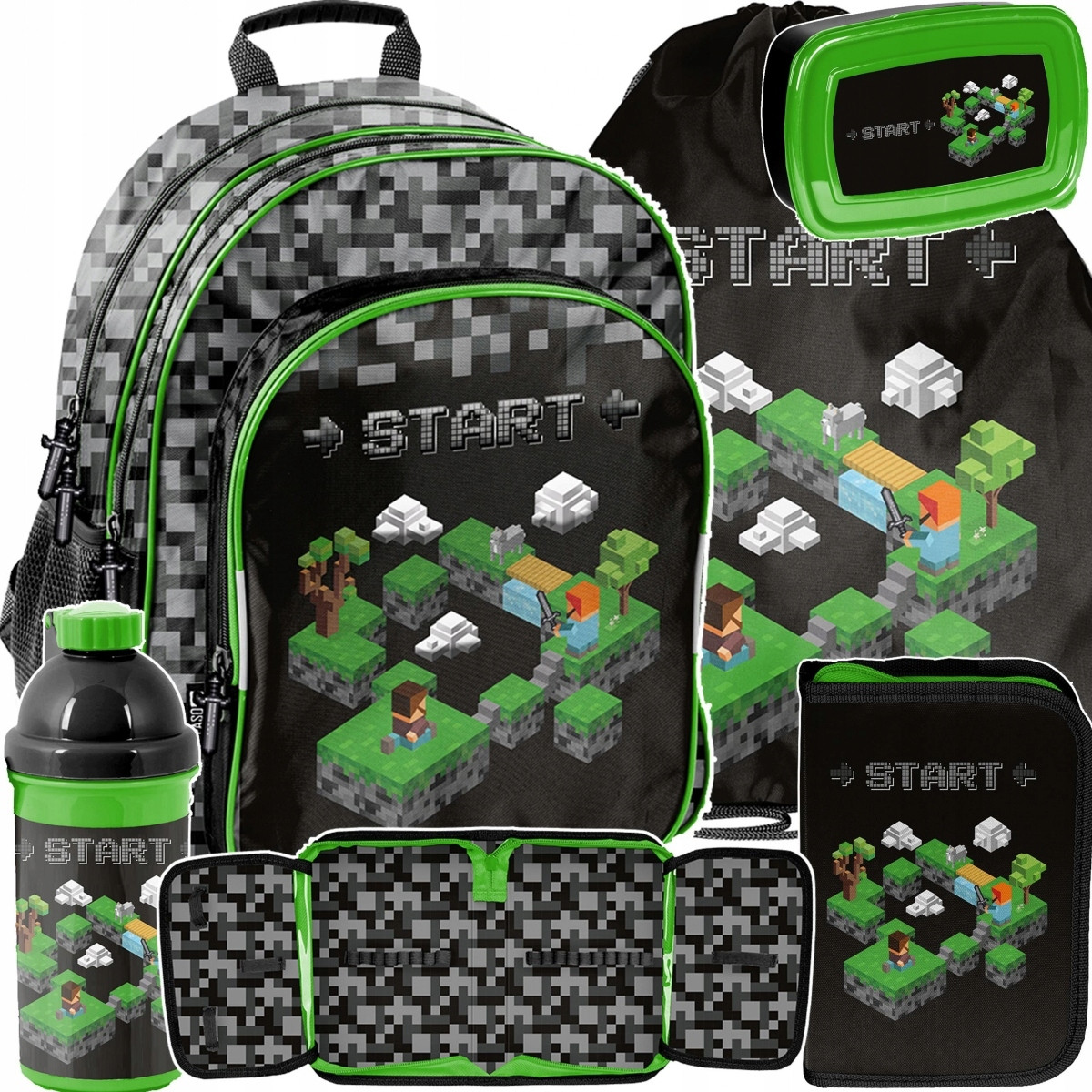 Шкільний рюкзак портфель набір 5в1 Paso Minecraft GAMER