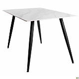 Стіл обідній Lyon Black стільниця кераміка білий, 80*140, ТМ Амф, фото 3