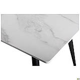 Стіл обідній Lyon Black стільниця кераміка білий, 80*140, ТМ Амф, фото 5