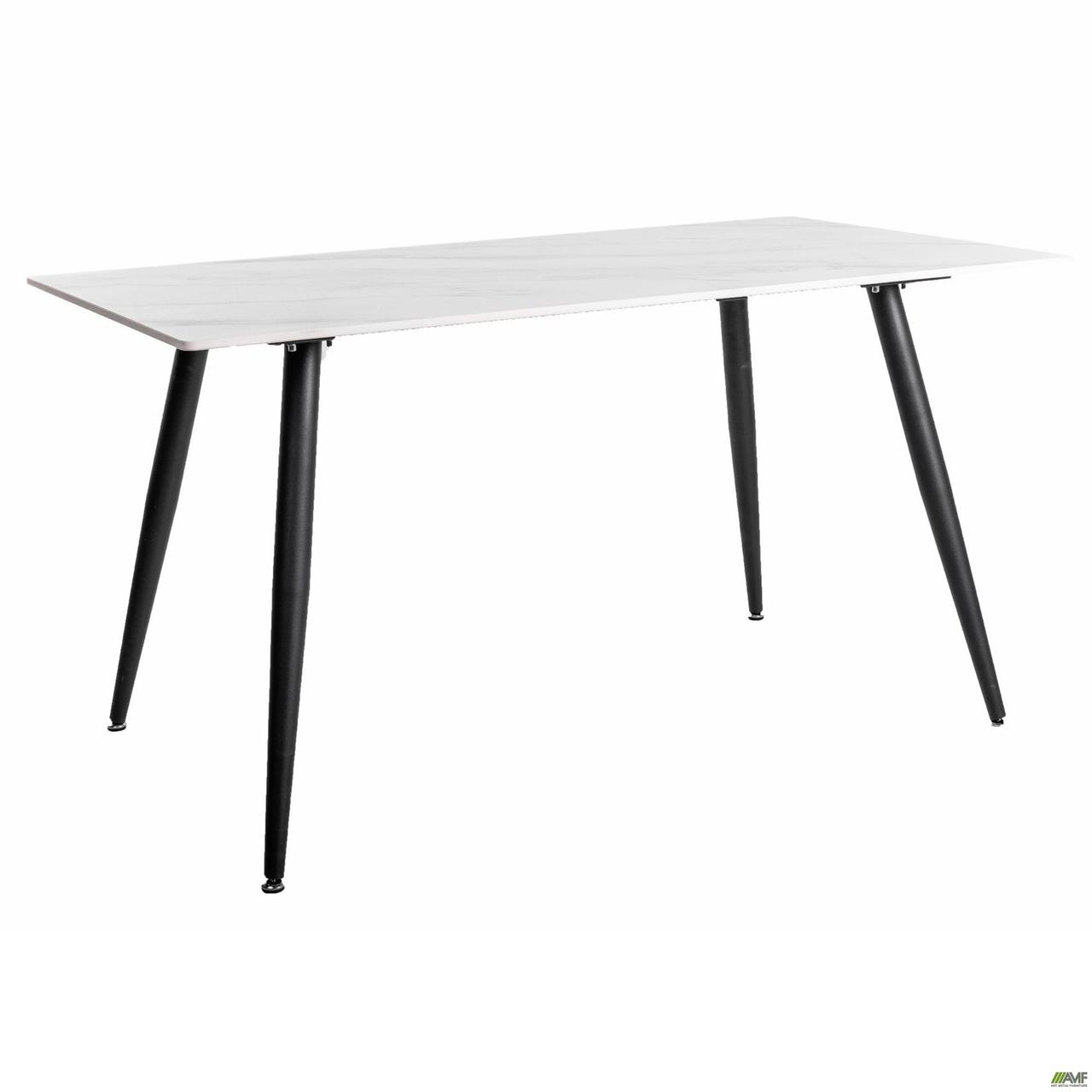 Стіл обідній Lyon Black стільниця кераміка білий, 80*140, ТМ Амф