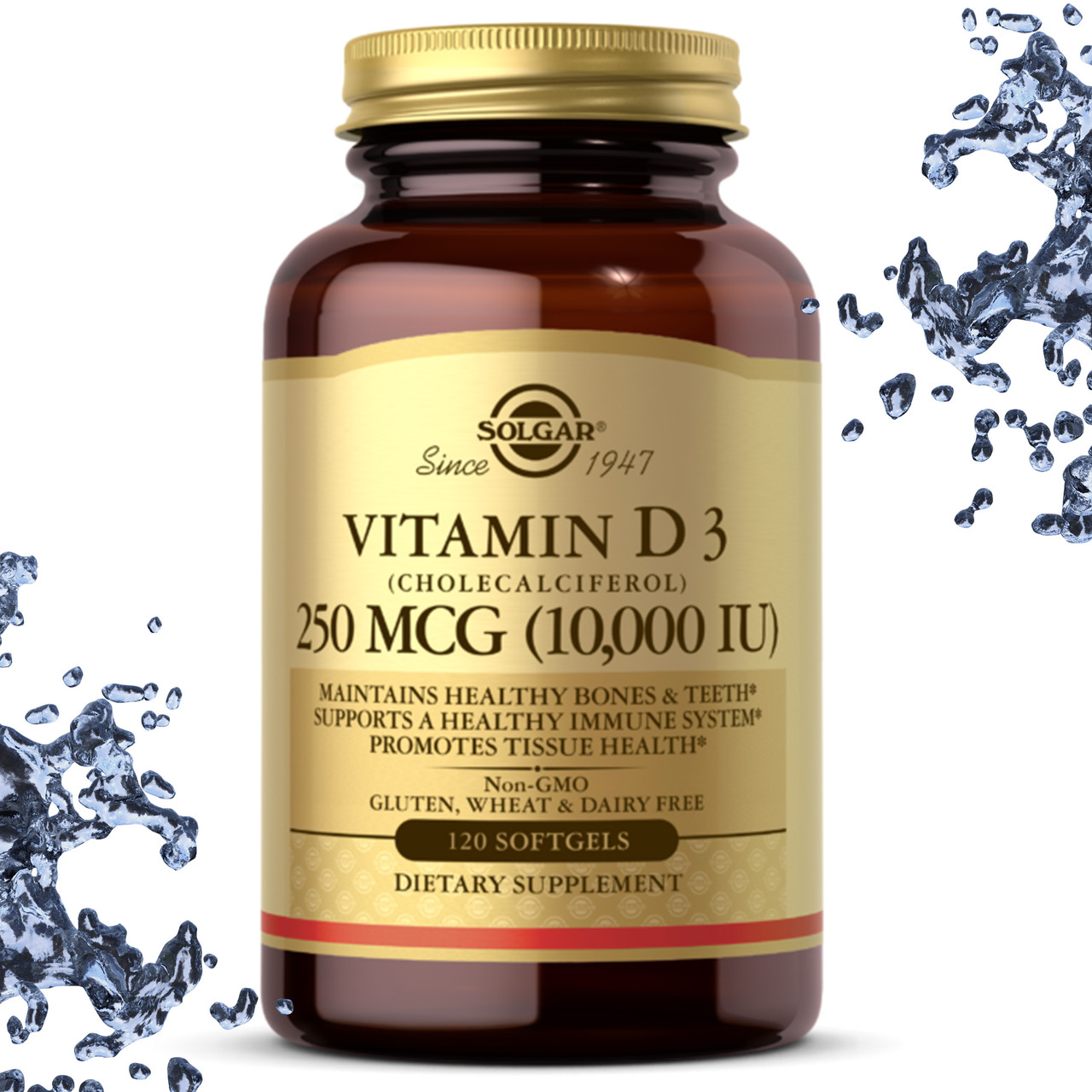 Вітамін Д3 SOLGAR Vitamin D3 250 мкг (10.000 IU) 120 гелевих капсул, фото 1