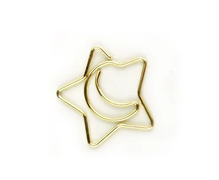 Скріпка фігурна "Місяць", золота, фото 1