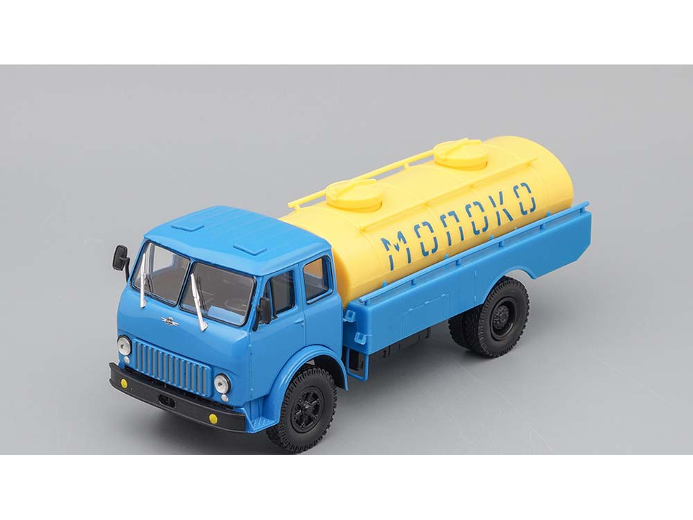 Модель Вантажівка Молоковоз АЦПТ-5,6 (МАЗ-500) блакитний/жовтий | Наш Автопром, фото 1